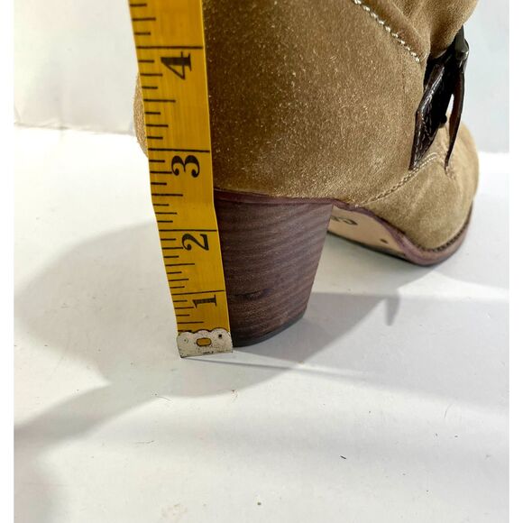 CAT Caterpillar leather boots brown suede buckle straps women 8 - Picture 7 of 9